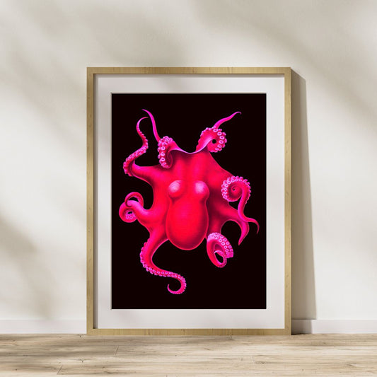 Octopus Art Download, Ocean Decor, Vintage Meets Modern