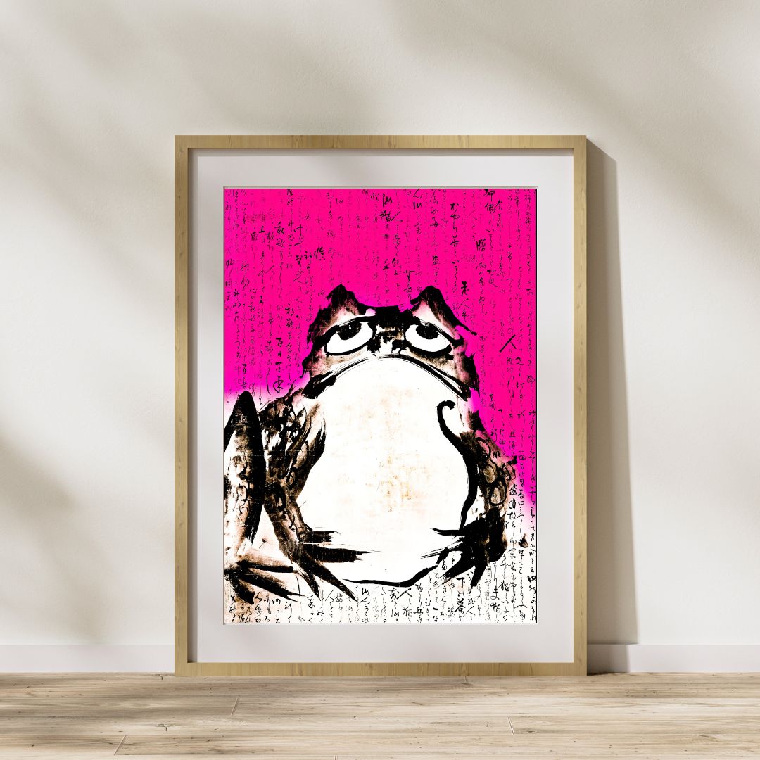 Frog Wall Art, Vintage Home Decor Made Modern, Fun Gift