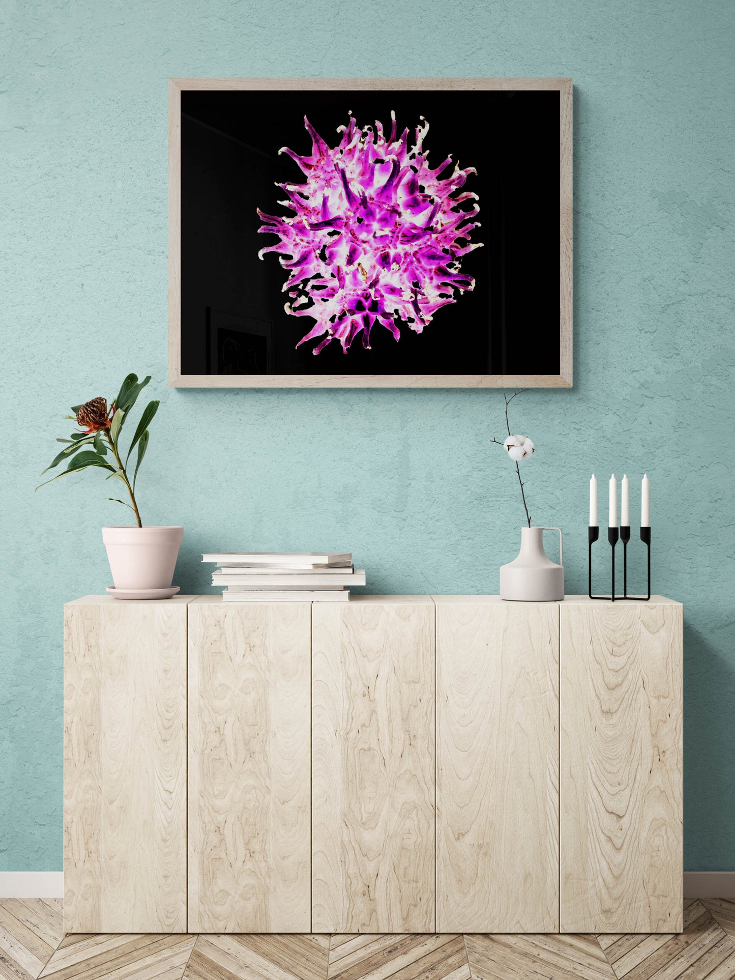 Japanese Maple Seedpod Art Download, Bold Pink Home Decor