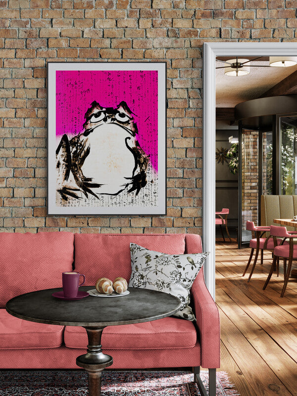 Frog Wall Art, Vintage Home Decor Made Modern, Fun Gift