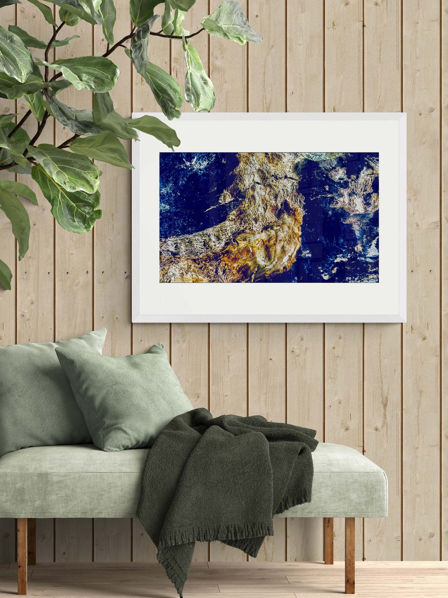 Lichen & Moss Tree Wall Art Download, (With White Border)