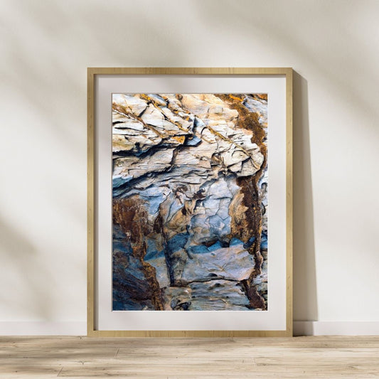 Rock Layers Wall Art Download, Cornish Beach Home Decor