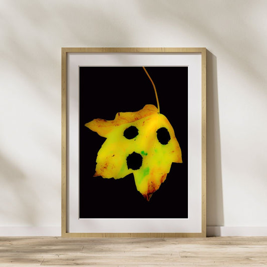 Oh No! Leaf-Face Art Download, Whimsical Wall Decor