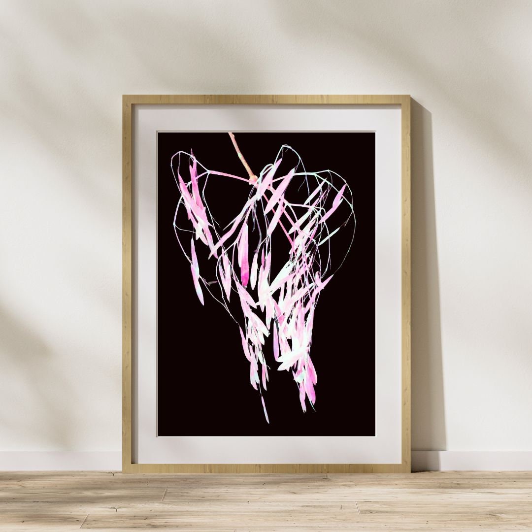 Nature Inspired Printable Pop Art, Pink and Black Cool Decor